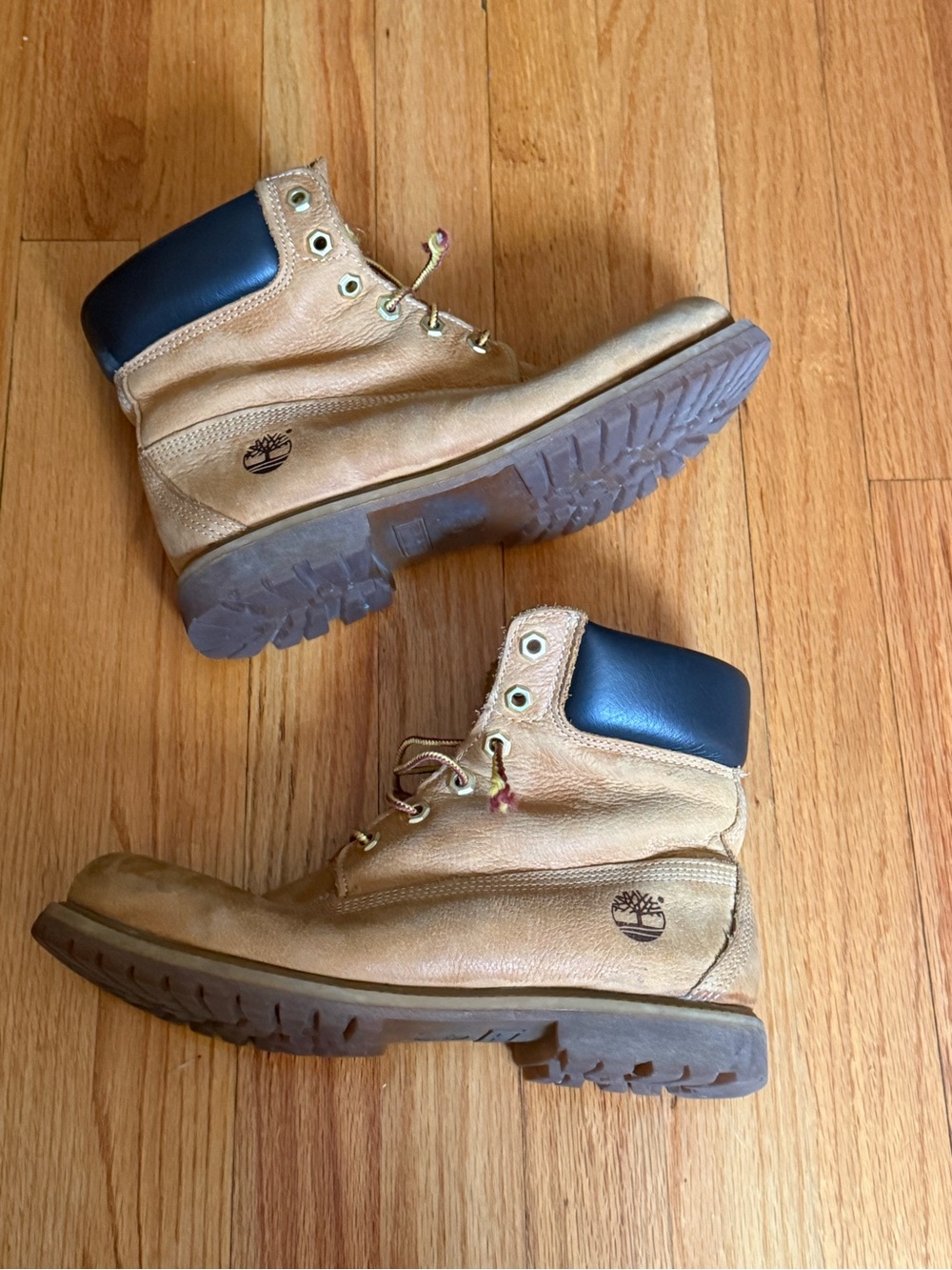 Timberland Wheat and Black Leather Collar Work Boots 9,5